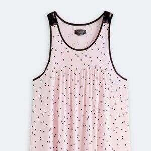 KATE SPADE NEW YORK STRAPPY SLEEP CHEMISE - NWT - PINK w/BLACK DOTS - SIZE LARGE